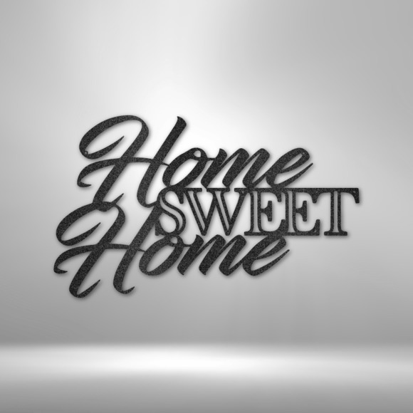 Home Sweet Home Steel Sign Laser Cut Powder Coated Home & Office Metal Wall Deco